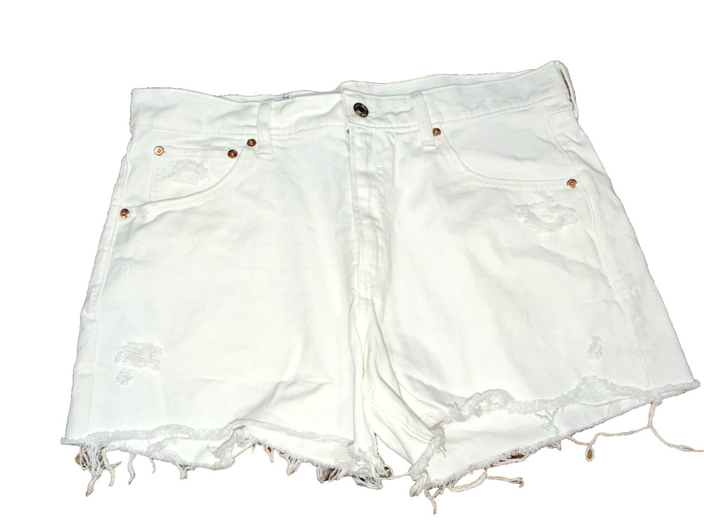 GAP White Distressed Denim Cutoff Shorts 31